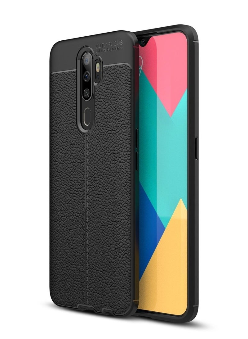 AUTO FOCUS Silicone Case cover shock-resistant Design 2 camera protection compatible with Oppo A9 2020/A5 2020 (Black) - Image 1