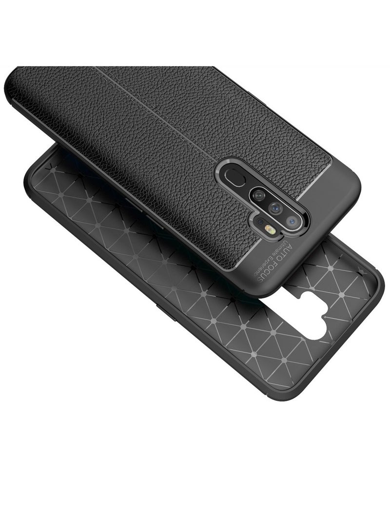 AUTO FOCUS Silicone Case cover shock-resistant Design 2 camera protection compatible with Oppo A9 2020/A5 2020 (Black) - Image 2