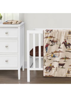 Sweet Jojo Designs Brown Western Cowboy Boy Baby Mini Crib Bedding Set Infant Nursery Room Newborn Blanket Portable Pack n Play Sheets 3p Wild West Horseshoe Southern Charm Country Horse Cow Animal - pzsku/Z8BF12307489E68FBE66BZ/45/_/1737030748/a005702a-114b-4650-86c3-bbb485e5bfb6