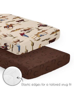 Sweet Jojo Designs Brown Western Cowboy Boy Baby Mini Crib Bedding Set Infant Nursery Room Newborn Blanket Portable Pack n Play Sheets 3p Wild West Horseshoe Southern Charm Country Horse Cow Animal - pzsku/Z8BF12307489E68FBE66BZ/45/_/1737030749/2d406337-f7a6-40af-b3f4-4a98c1a6ab1f