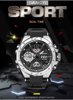 Sanda SANDA Waterproof Swimming Military Watch Men Sports Watches Dual Display Analog Digital LED Electronic Quartz Wristwatches  - Image 5