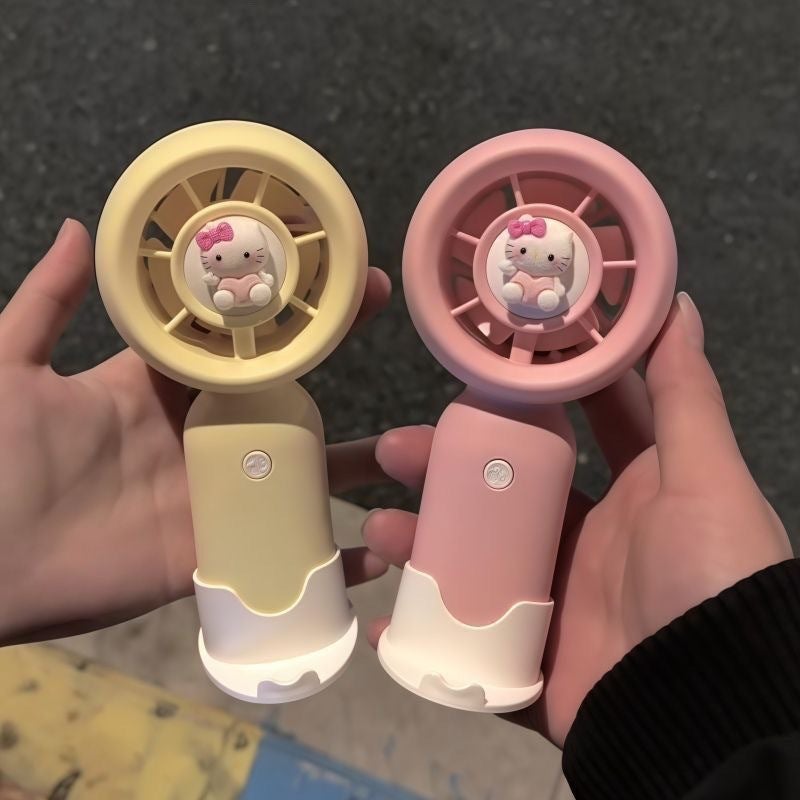 مروحة محمولة صغيرة لطيفة على شكل قطة قابلة للشحن عبر USB - Image 2
