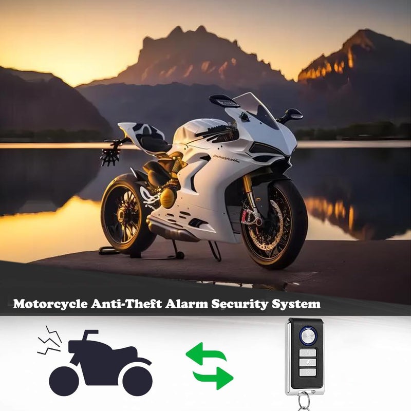 Jtron Motorcycle Anti-Theft Alarm Security System, Remote Control Engine Start Bike Anti-Hijacking Cutting Off Remote Engine Start Arming Disarming,Waterproof Security Cycling Bike Alarm with Remote - Image 2