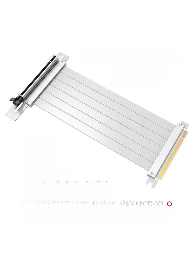 كابل تمديد رسومات PCIE 3.0 4.0 5.0 Pcie16X منفذ محول رسومات ألعاب الفيديو - اللون: أبيض إصدار 3.0 180 درجة - الطول: 20 سم (كابل تمديد الرسومات الصناعية/الإلكترونية)
