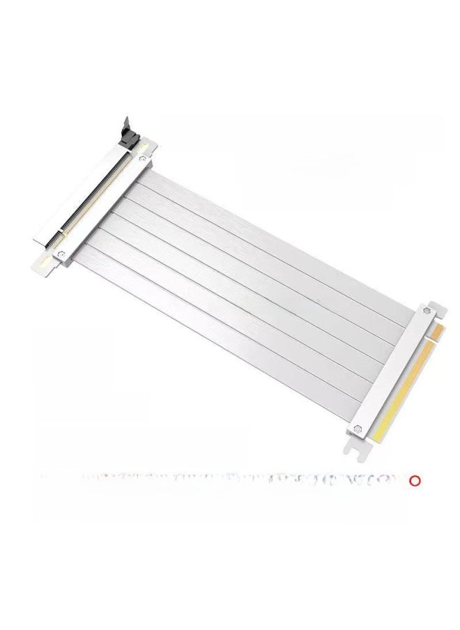 كابل تمديد رسومات PCIE 3.0 4.0 5.0 Pcie16X منفذ محول رسومات ألعاب الفيديو - اللون: أبيض إصدار 3.0 180 درجة - الطول: 20 سم (كابل تمديد الرسومات الصناعية/الإلكترونية)