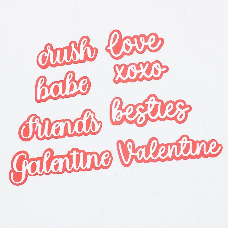 KSCRAFT New Valentine Shadow Words Metal Cutting Dies Stencils for DIY ScrapbookingPhoto Album Decorative Embossing DIY Paper Cards