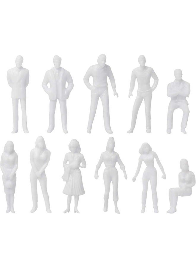 DS.DISTINCTIVE STYLE 100Pcs 1:50 Scale Figures Unpainted Assorted Poses Miniature 1/4 Scale Model People for Architectural Layout Project O Scale Model Trains Railroads Home Bonsai Decor - Image 1