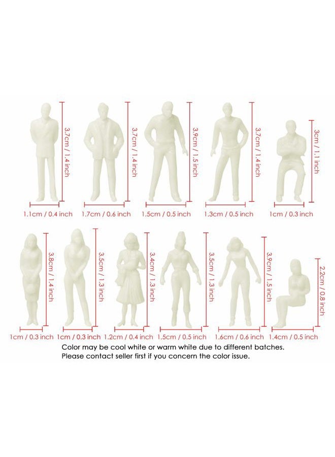DS.DISTINCTIVE STYLE 100Pcs 1:50 Scale Figures Unpainted Assorted Poses Miniature 1/4 Scale Model People for Architectural Layout Project O Scale Model Trains Railroads Home Bonsai Decor - Image 2