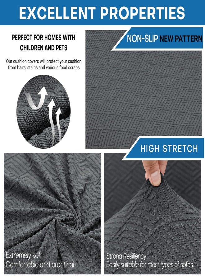 XINEAGE 2025 New Futon Cover Full Size Stretch Armless Sofa Bed Cover Anti-Slip Furniture Protector Without Armrests Futon Slipcover with Elastic Bottom (67"-82", Dark Gray) - Image 3