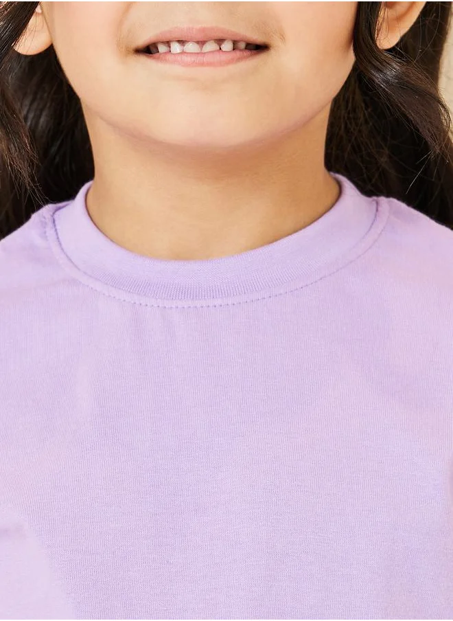 ستايلي Solid Cotton Round Neck T-Shirt