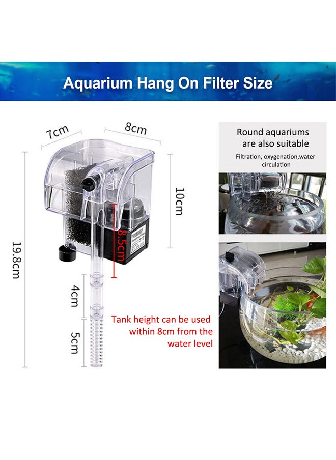 Neostyle Small Aquarium Filter, Hanging Silent Bio-Cotton Filtration & Adjustable Water Flow for Small Aquariums & Fish Tanks  - Image 2
