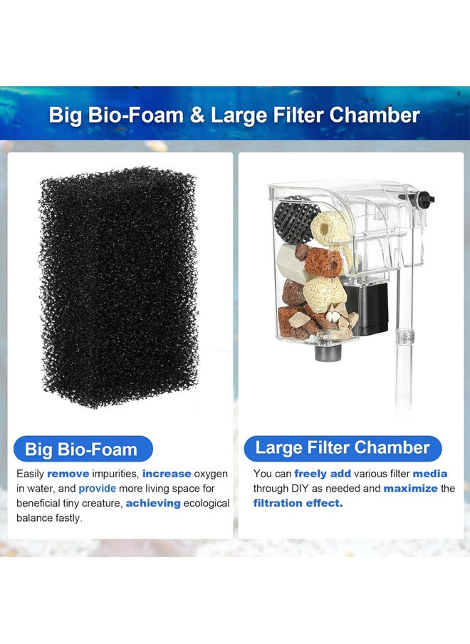 Neostyle Small Aquarium Filter, Hanging Silent Bio-Cotton Filtration & Adjustable Water Flow for Small Aquariums & Fish Tanks  - Image 3