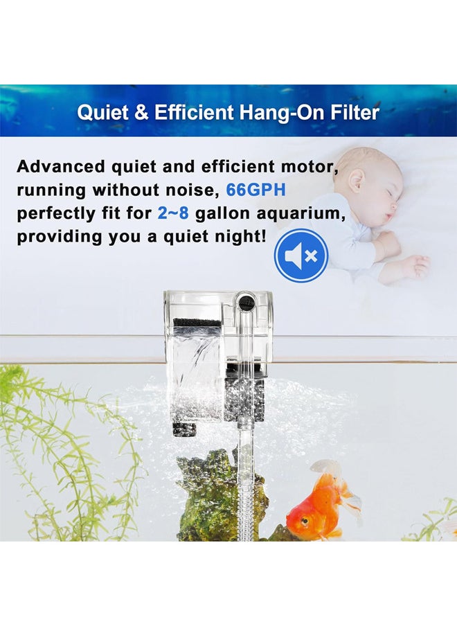 Neostyle Small Aquarium Filter, Hanging Silent Bio-Cotton Filtration & Adjustable Water Flow for Small Aquariums & Fish Tanks  - Image 4