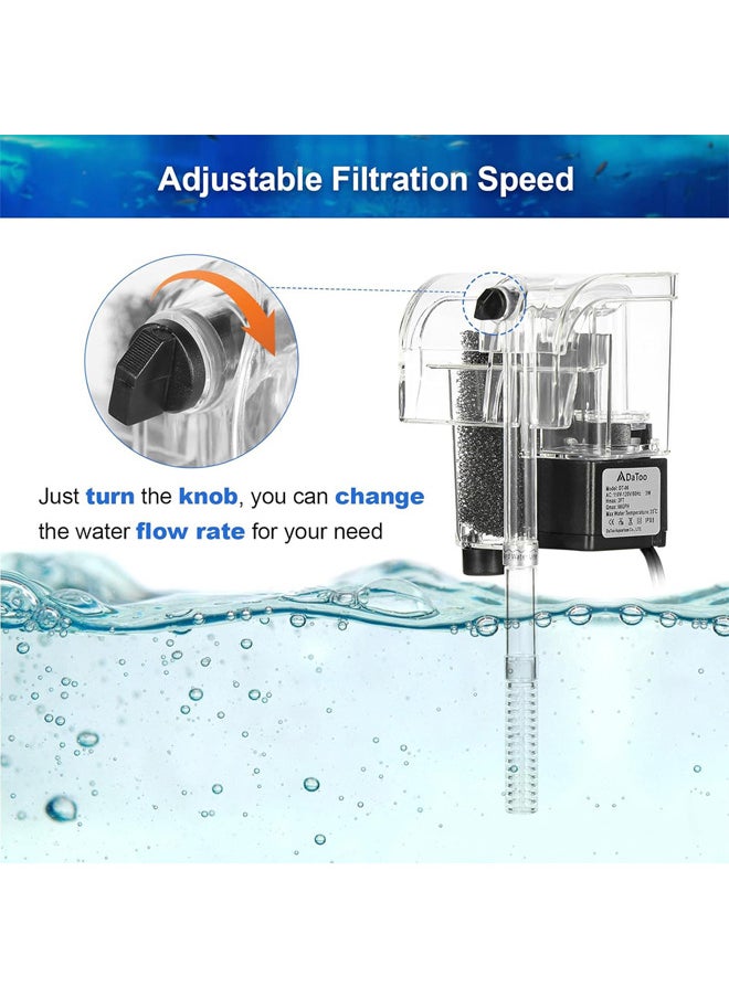 Neostyle Small Aquarium Filter, Hanging Silent Bio-Cotton Filtration & Adjustable Water Flow for Small Aquariums & Fish Tanks  - Image 5