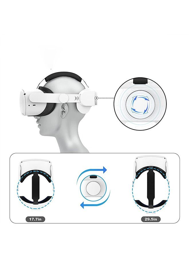 ملحقات حزام الرأس Design Comfort المتوافقة مع Quest 2، استبدال حزام Elite لتعزيز الدعم، أبيض/أسود - Image 3