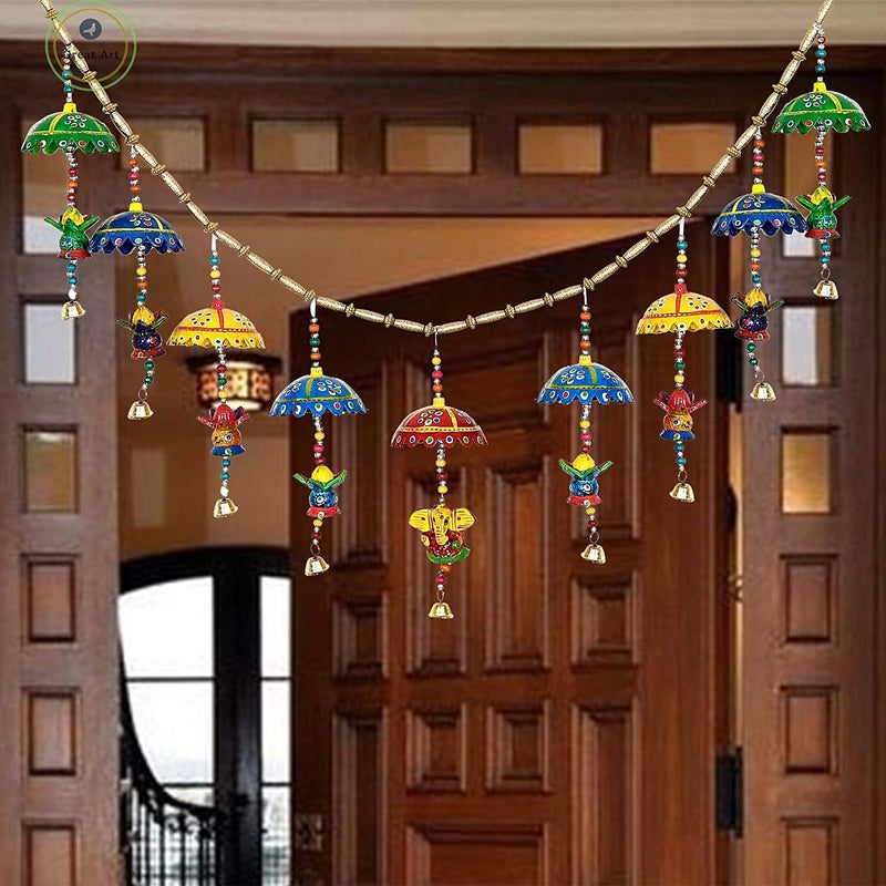 Yalambar Handmade Plastic Beads Handmade Traditional Door HangingBandarwalToran for Door Traditional Bandarwal Set for Door 90X13cmtoran3