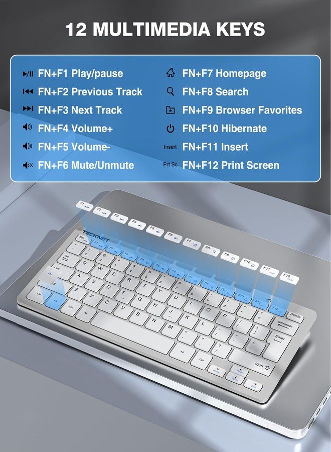 TECKNET Wireless Keyboard and Mouse Combo, Mini Cordless Computer Keyboard and Mouse Set 2.4GHz, Silent Adjustable 1600 DPI, Quiet Click, Lag-Free for Computer, Laptop, PC, Windows, Mac, Chrome OS(SS) - Image 5