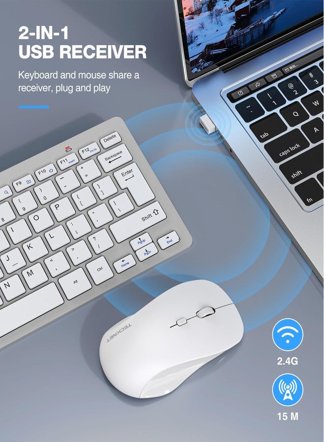 TECKNET Wireless Keyboard and Mouse Combo, Mini Cordless Computer Keyboard and Mouse Set 2.4GHz, Silent Adjustable 1600 DPI, Quiet Click, Lag-Free for Computer, Laptop, PC, Windows, Mac, Chrome OS(SS) - Image 2