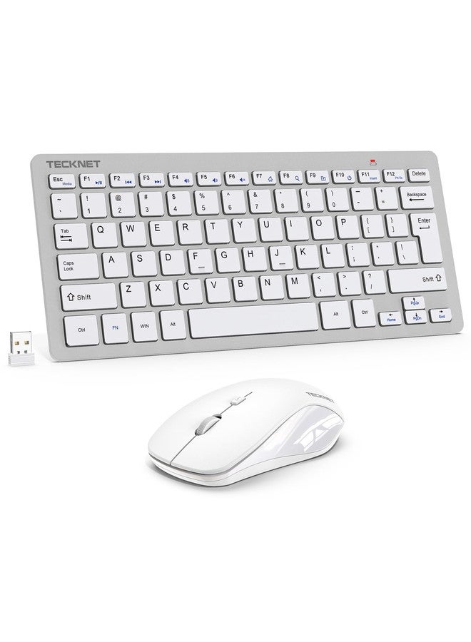 TECKNET Wireless Keyboard and Mouse Combo, Mini Cordless Computer Keyboard and Mouse Set 2.4GHz, Silent Adjustable 1600 DPI, Quiet Click, Lag-Free for Computer, Laptop, PC, Windows, Mac, Chrome OS(SS) - Image 1