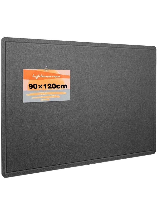 L&E Foldable Large Bulletin Board, 90×120cm Felt Board Decorative Pin Board, Cork Board Alternative for Wall, Foldable Photo Board Self-Adhesive Vision (Grey)  - Image 1