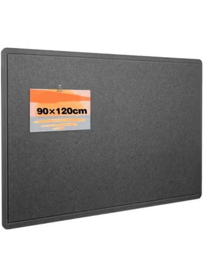 Foldable Large Bulletin Board, 90×120cm Felt Board Decorative Pin Board, Cork Board Alternative for Wall, Foldable Photo Board Self-Adhesive Vision (Grey)