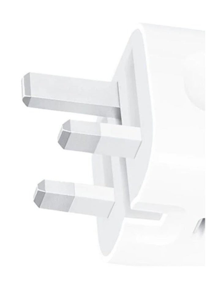 محول طاقة سريع 20 وات بمنفذ USB-C – قابس ثلاثي | شحن فائق السرعة – لون أبيض أنيق - Image 4