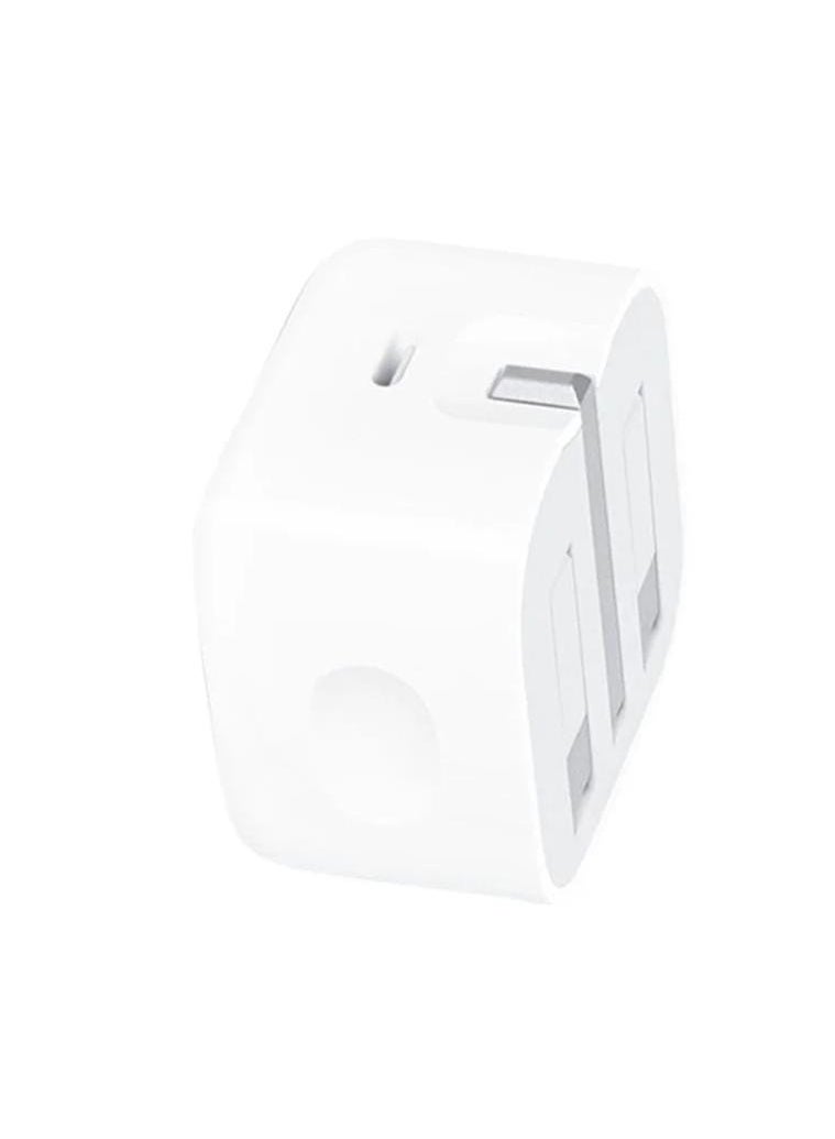 محول طاقة سريع 20 وات بمنفذ USB-C – قابس ثلاثي | شحن فائق السرعة – لون أبيض أنيق - Image 5