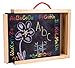 Schylling Chalkboard and Whiteboard Briefcase DoubleSided Wooden Case with Storage Inside Includes Colored Chalk DryErase Marker and Eraser Ages 3 and Up - Image 3