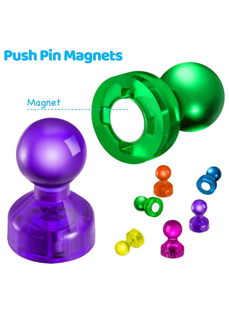 SYOSI 60 Pcs Push Pin Magnets Fridge Magnets Colorful Strong Magnetic Office Classroom Magnets Perfect to use as Kitchen Home and School Map Magnets Whiteboard Magnets 6 Assorted Color - Image 4