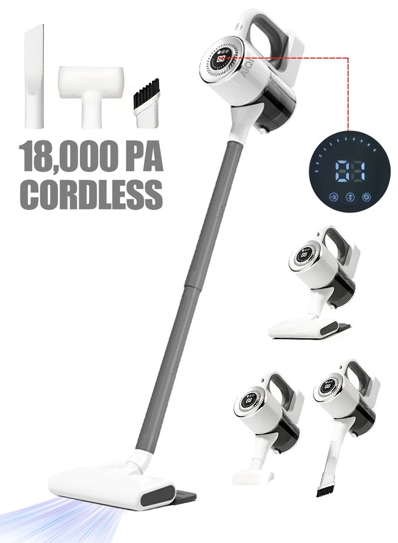 AiQi V8 Cordless Stick Vacuum Cleaner with Detachable Wet Mopping, 180°+90° Swivel Head, 18KPa Suction, 30-Min Runtime, 5-Layer Filtration, Lightweight for Hard Floor & Carpet - Image 1