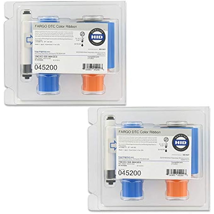 FARGO 45200 YMCKO COLOR RIBBON FOR DTC4500 & DTC4500E PRINTERS 500 PRINTS - 2 PACK - Image 2