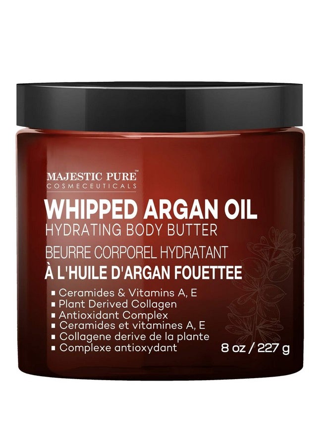 Majestic Pure - MAJESTIC PURE Whipped Argan Oil Body Butter for Women & Men - With Ceramides, Vitamin E & A & Vegan Collagen - For Skin, Face, & Appearance of Wrinkles & Fine Lines - 8oz - Image 1