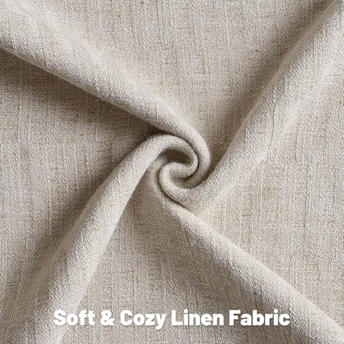 FUTEI Natural Decorative Throw Pillow Covers 18x18 Inch Set of 2Soft Linen Slub Texture Cushion CaseFarmhouse Home Decor for Couch Bed Living Room - Image 3