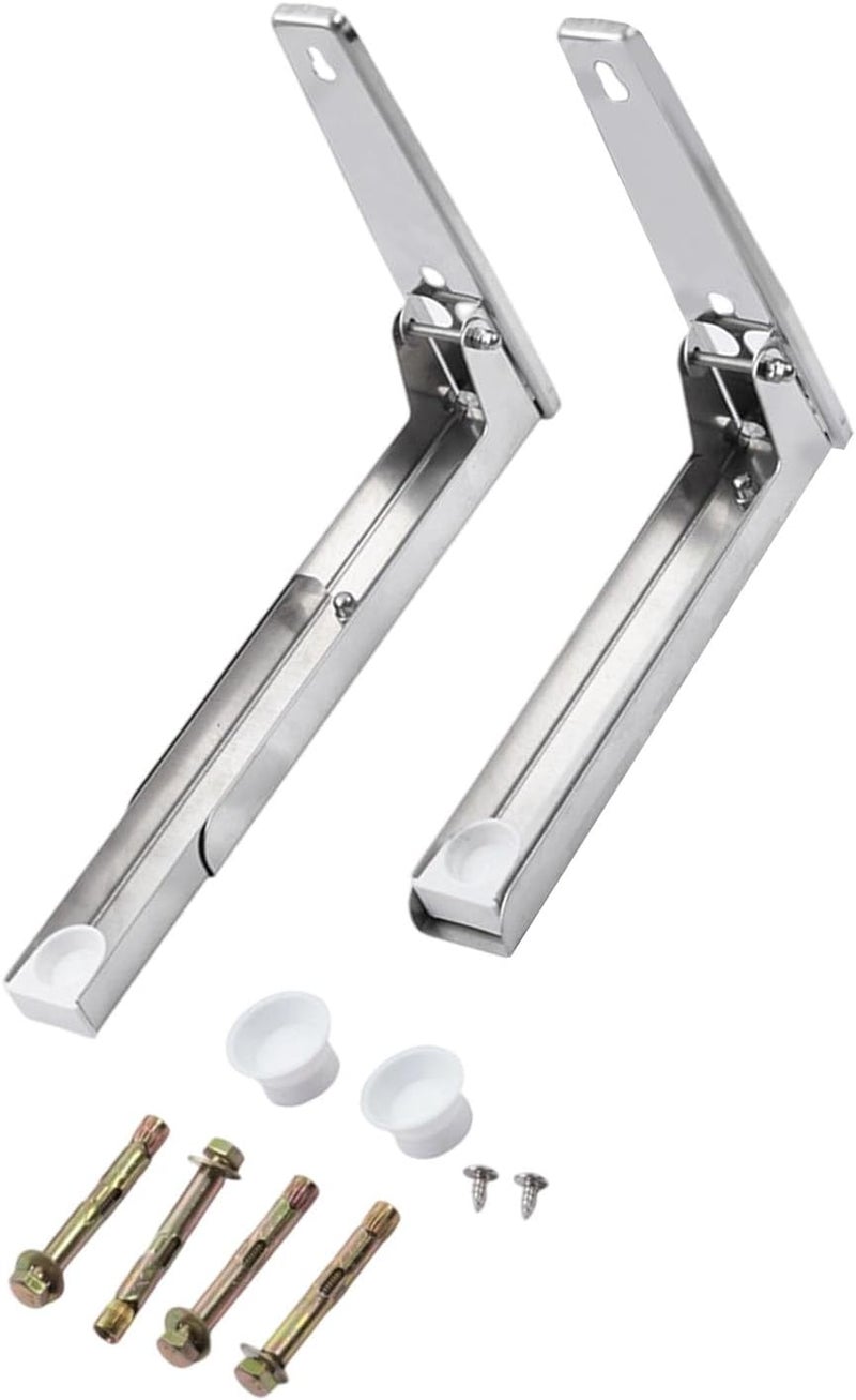 Space-Saving Wall Mount Microwave Oven Bracket Heavy Load Adjustable Rack for Small Homes & Apartments, Steel Adjustable Oven Rack Bracket - Image 1
