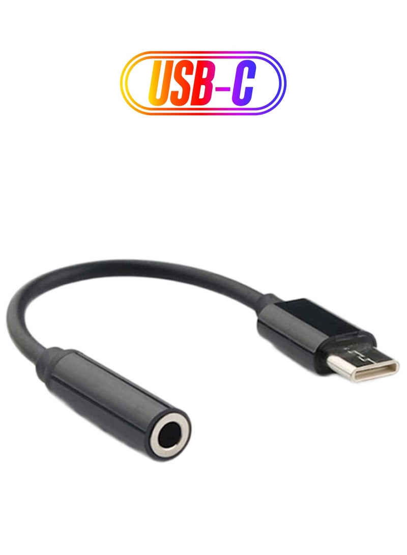 USB C Headphone Jack Adapter Black - Image 1