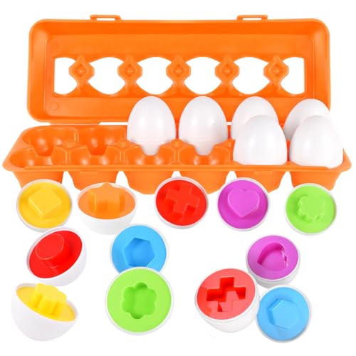 CPSYUB Toddler Toys 18 Month Toys Christmas Eggs Gifts for 1 2 3 Year Old GirlsBoys Montessori Matching Eggs Educational Color Shape Recognition Skills Learning Toys BPA Free - Image 1
