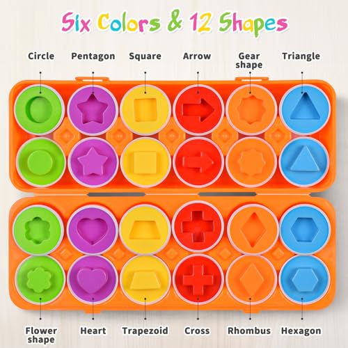 CPSYUB Toddler Toys 18 Month Toys Christmas Eggs Gifts for 1 2 3 Year Old GirlsBoys Montessori Matching Eggs Educational Color Shape Recognition Skills Learning Toys BPA Free - Image 5