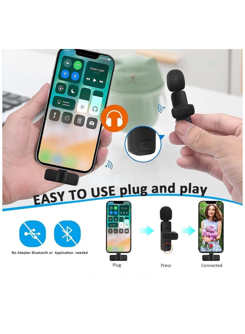 Professional Wireless Lavalier Lapel Microphone for iPhone, iPad - Cordless Omnidirectional Condenser Recording Mic for Interview Video Podcast Vlog YouTube - Image 4