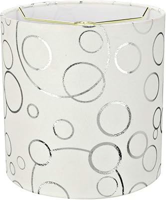 Aspen Creative Aspen Creative 31234A, Transitional Drum (Cylinder) Shape Spider Construction Lamp Shade in White, 8" wide (8" x 8" x  - Image 1