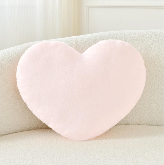 HEART PILLOW CUTE FUZZY PILLOWS THROW PILLOWS FOR BED LIVINGROOM HOME DECOR CUSHION DECORATIVE AESTHETIC PREPPY PILLOWS PINK2SMALL 13X10