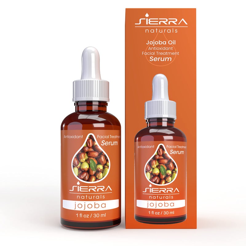Sierra Naturals Jojoba Jajoba Oil 100 Jojoba Oil for Face Facial Oil Benefits for AntiOxidant Facial Serum Hydrating with Vitamin E Oil 1 oz