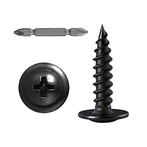Wensilon (250 pcs)#8×1" Black Truss Head Wood Screws Quick Metal Self Tapping Zinc Oxide - Image 1