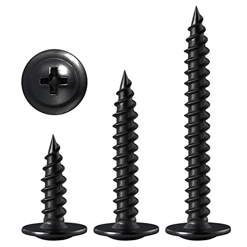 Wensilon (250 pcs)#8×1" Black Truss Head Wood Screws Quick Metal Self Tapping Zinc Oxide - Image 5