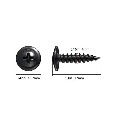 Wensilon (250 pcs)#8×1" Black Truss Head Wood Screws Quick Metal Self Tapping Zinc Oxide - Image 2