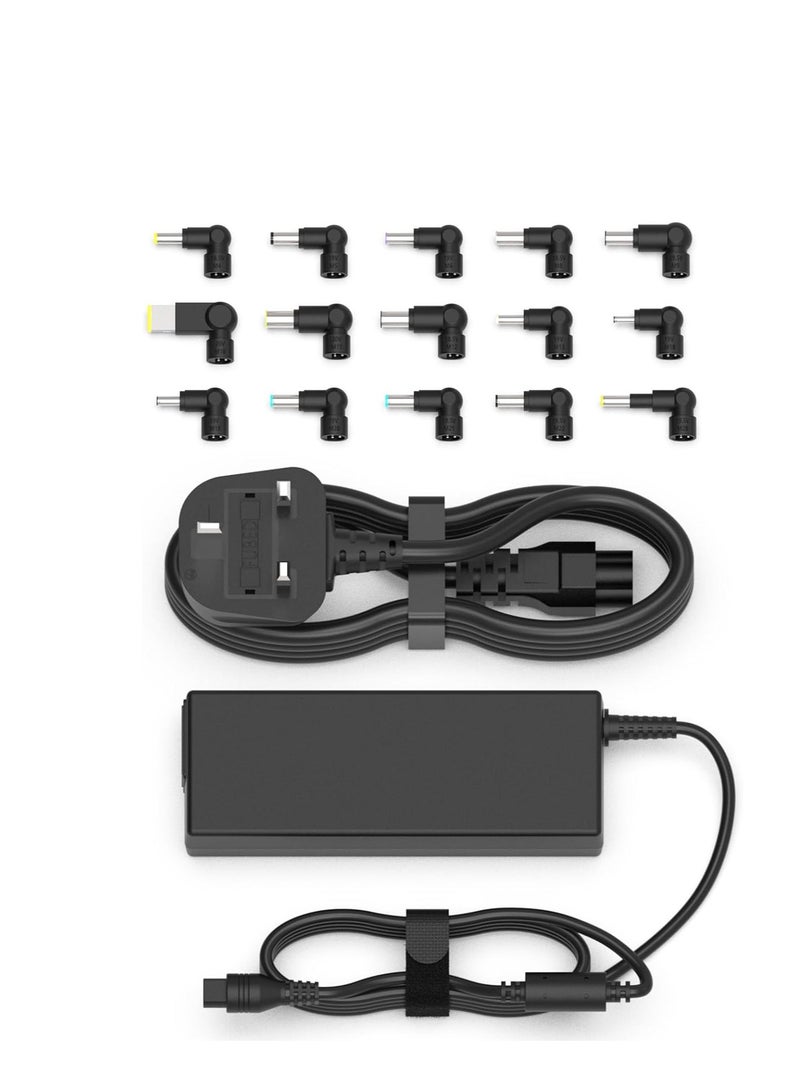Terabyte 90W Universal Laptop Charger AC Power Adapter with 15 Tips Compatible with Lenovo HP Dell Acer Asus Samsung Sony Gateway Notebook Ultrabook Chromebook Power Cord - Image 1