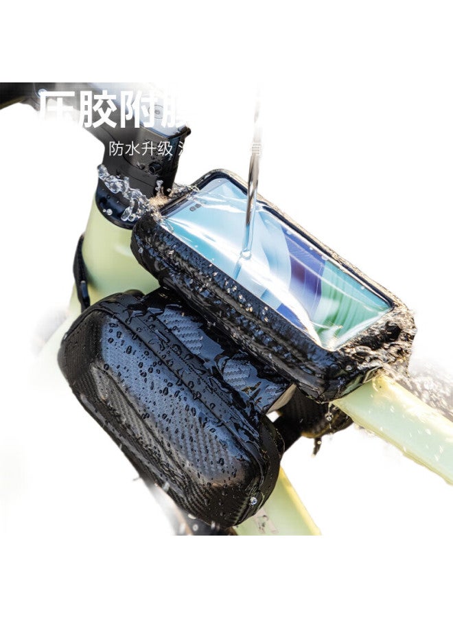 yaphtes Bicycle Bag, Mountain Bike Large Capacity, Fully Waterproof, Touchscreen Compatible, Front Frame Bag, Three-In Phone Pouch, Saddle Bag - Image 1