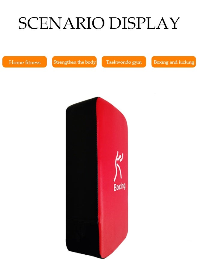 DUNISO Boxing Glove，Thick Taekwondo Kick Target，Arm Straight Baffle Curved Foot Target，Square Target，Can Be Used for Sanda, Taekwondo, Martial Arts Fighting，Former Red - Image 5