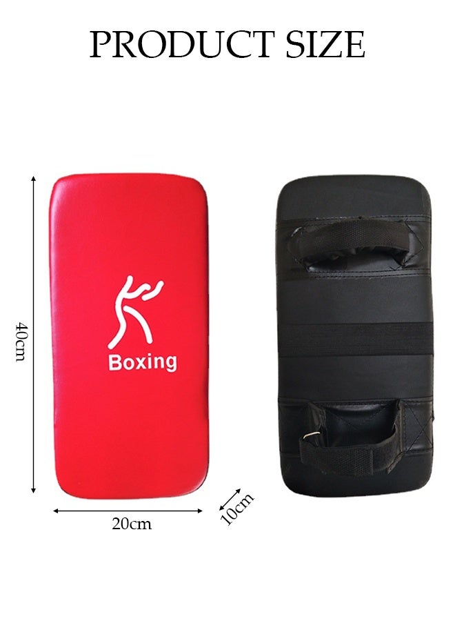 DUNISO Boxing Glove，Thick Taekwondo Kick Target，Arm Straight Baffle Curved Foot Target，Square Target，Can Be Used for Sanda, Taekwondo, Martial Arts Fighting，Former Red - Image 2