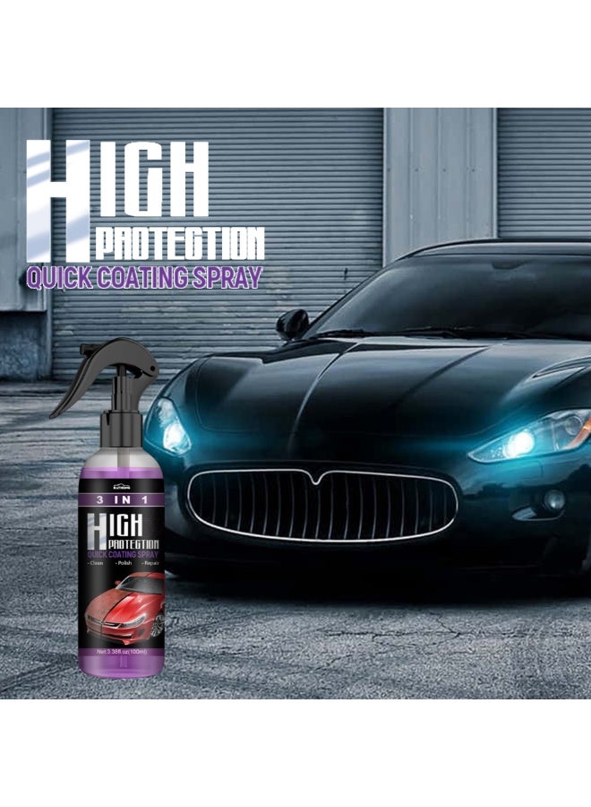RAYHONG 3 in 1 High Protection Quick Car Coating Spray, Car Wax Polish Spray, Quick Detail Spray for Cars，Car Surfaces are Coated, Repaired and Polished to Remove Dirt and Grease Easily 100ml - Image 2