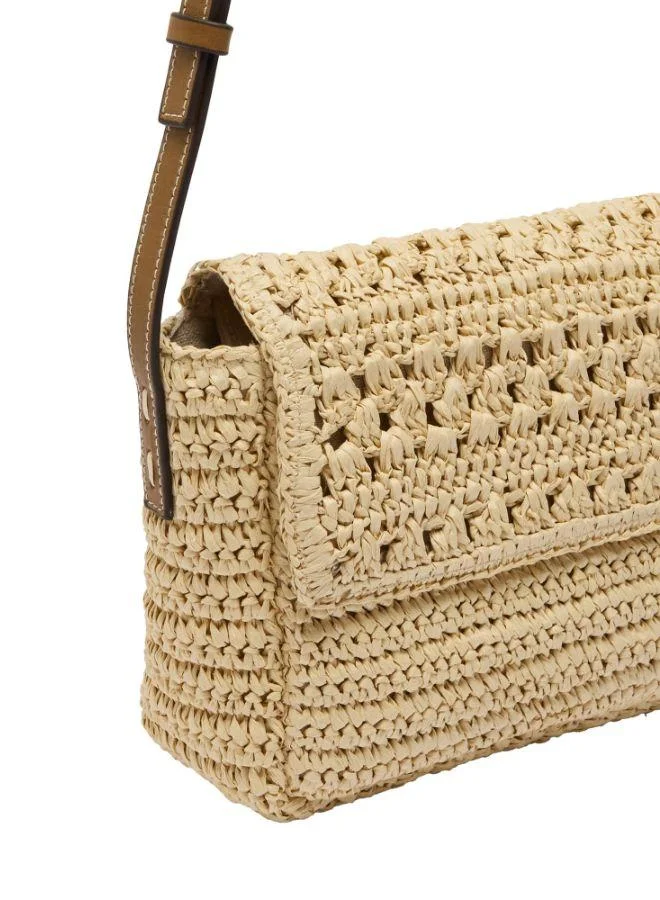PARFOIS Crossbody Bag With Straw Effect